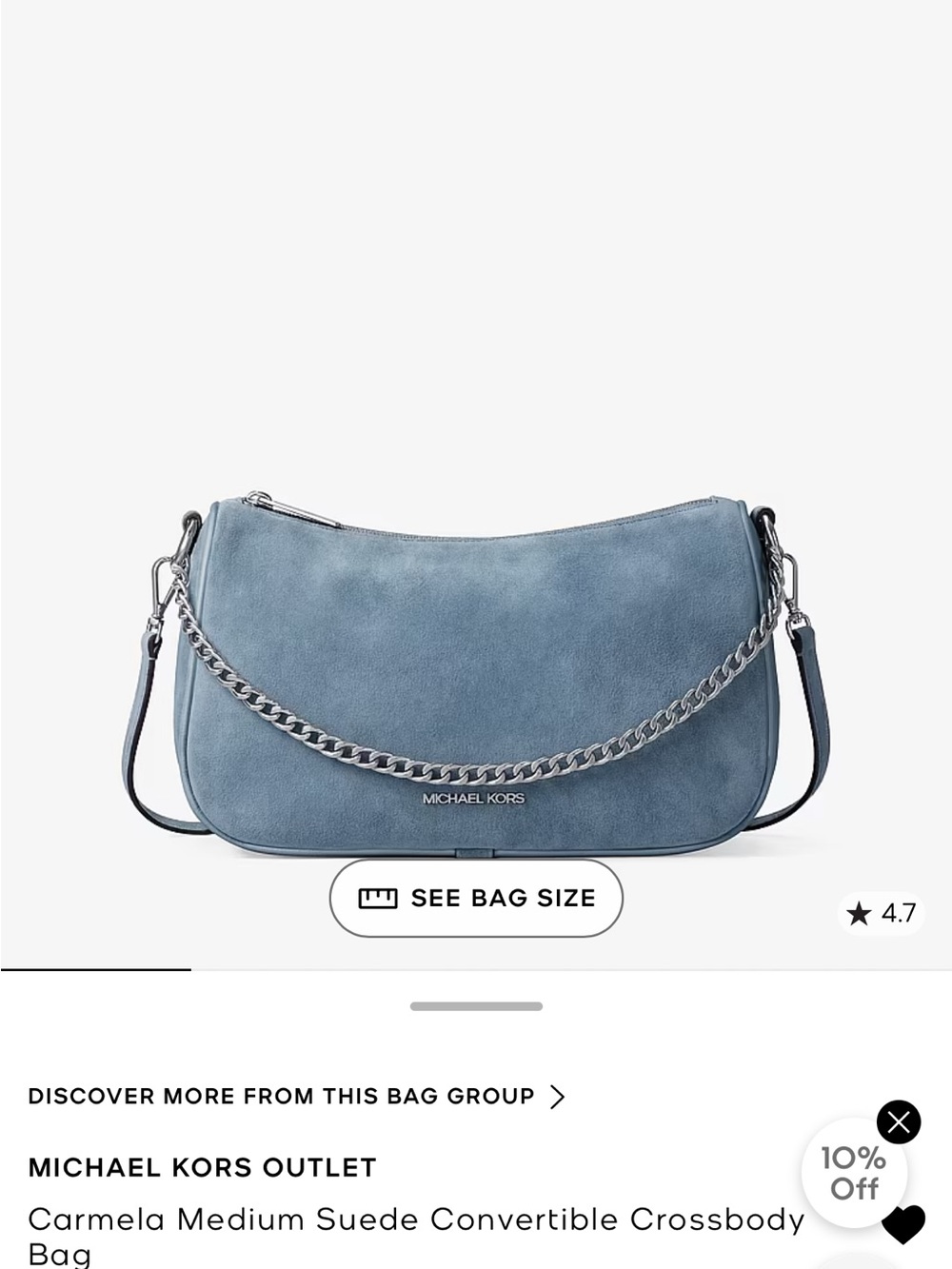 Michael Kors Carmela Medium Suede Chain-Detail Convertible Crossbody